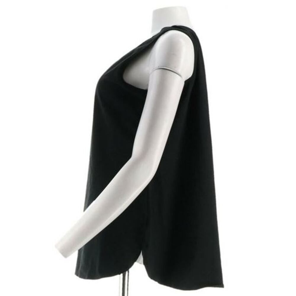 Women with Control Black tank top shirt tail hem M New A306465